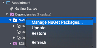 Installing the Nuget packages